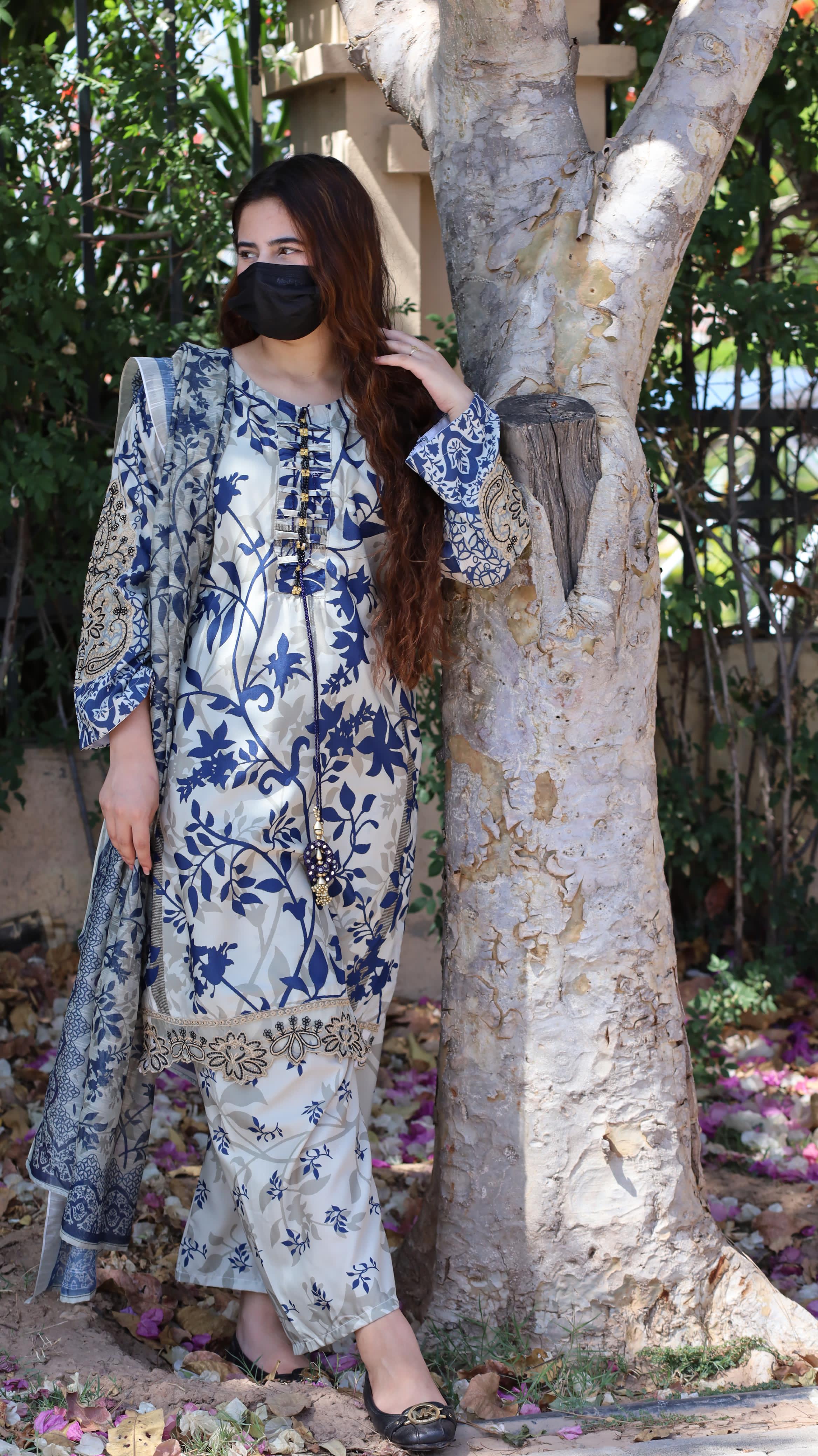 GULBHAR DIGITAL EMB 3PC WITH PATCH WORK