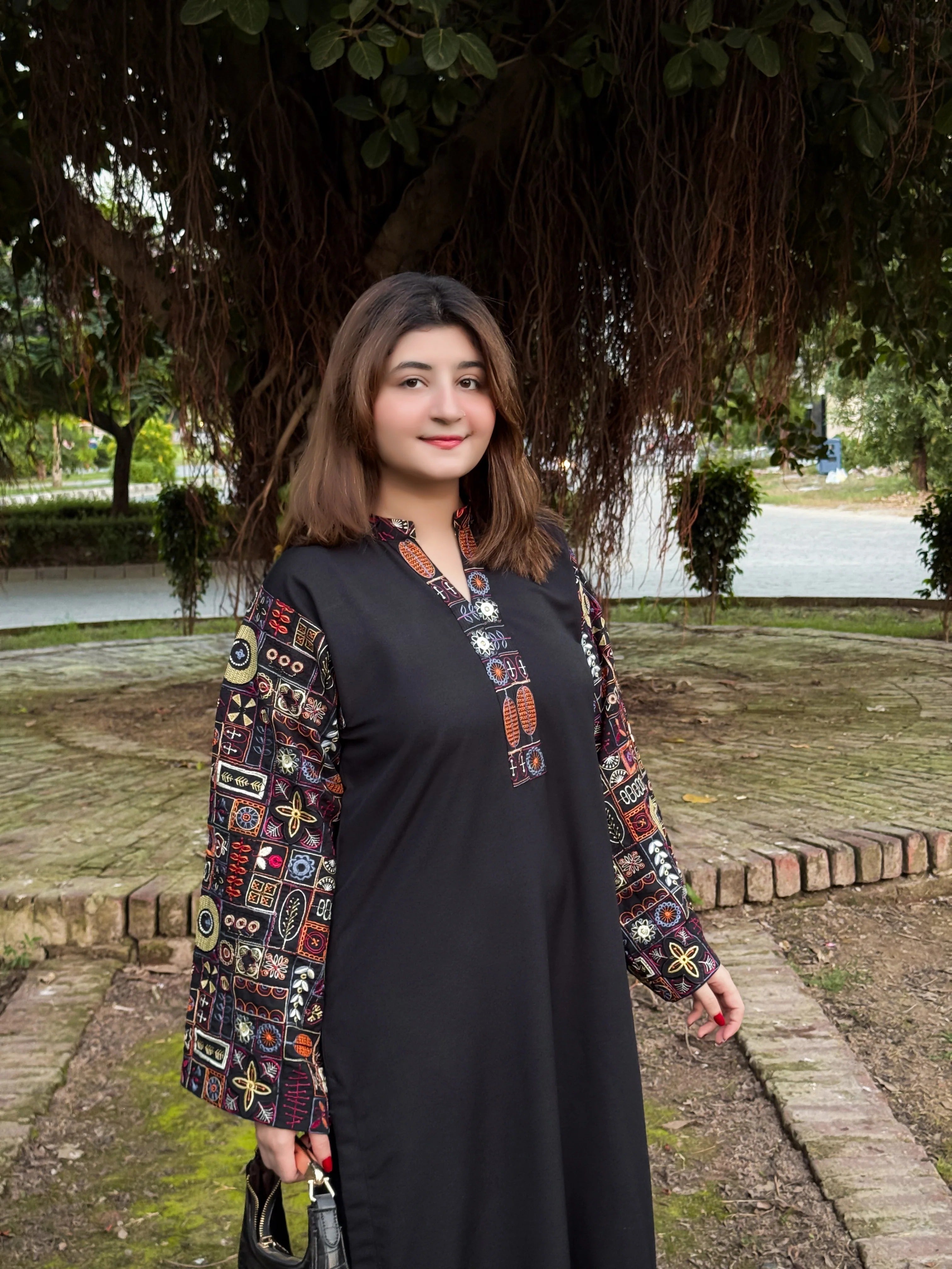 Black Bloom Printed 2 PC